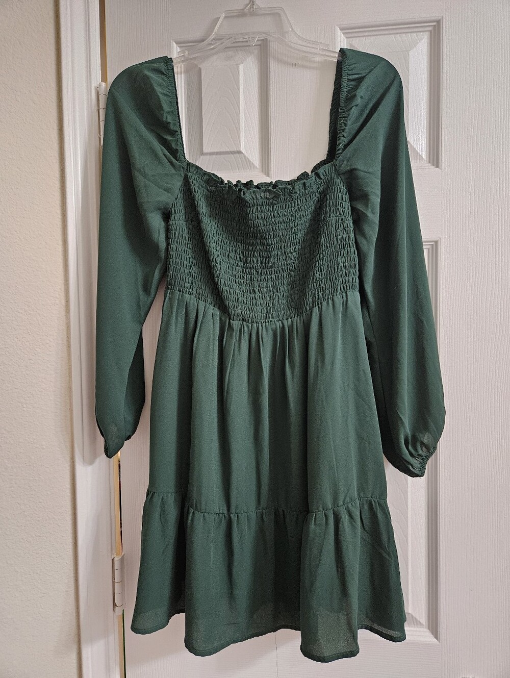 Abercrombie Square Neckline Puff Sleeve Smocked Babydoll Dress